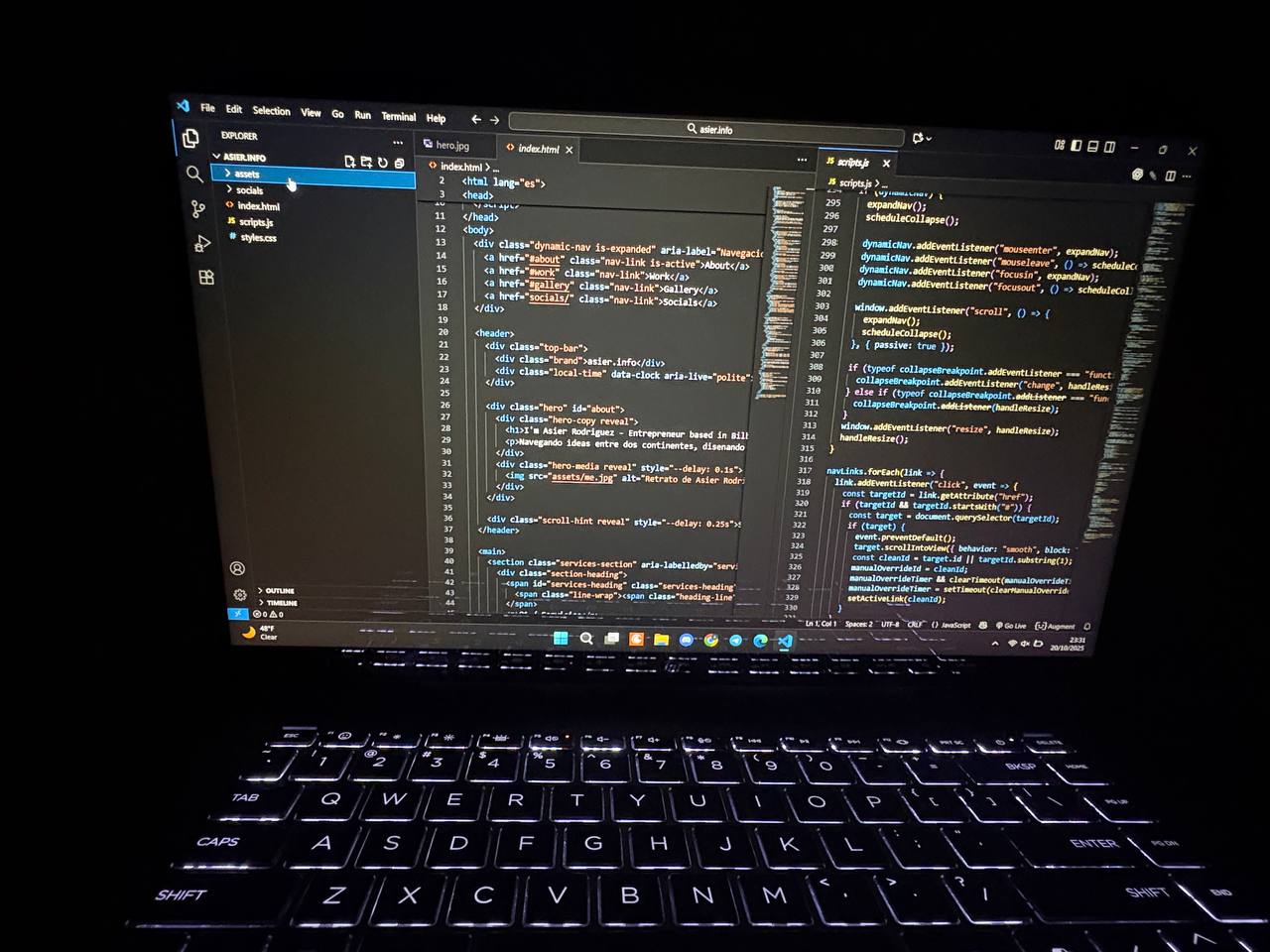 Late night working on this website